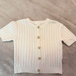 H&M Women's Cream Cable Knit Sweater